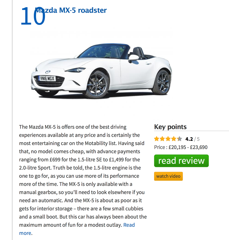 Illustration for article titled Best motability cars for 2017 (number 10 will shock you!)